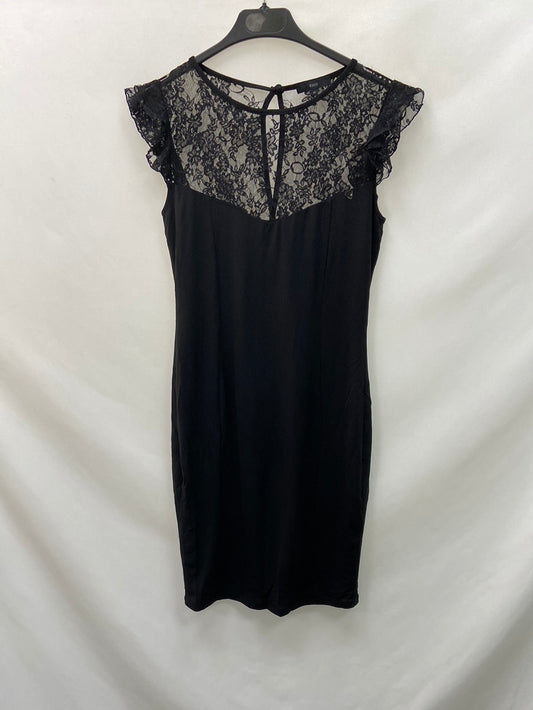 KOCCA.Vestido negro doble textura T.m