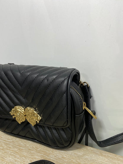 ZARA.Bolso negro arreglado bandolera