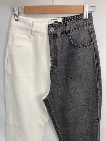 BASYCO.Pantalones denim bicolor T 34