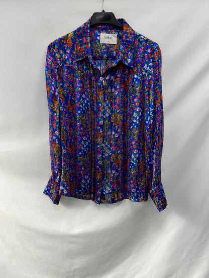 BA&SH. Blusa azul flores y rayas T.1(s)