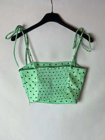 ZARA. Croptop verde lunares T.s