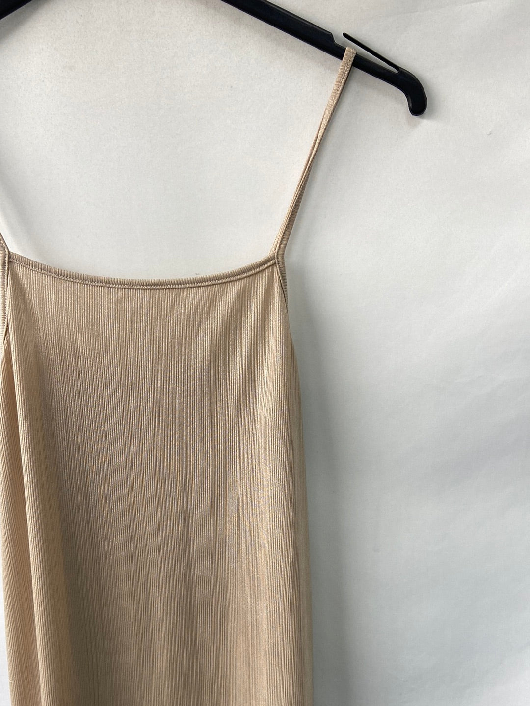 ZARA.Vestido nude brillante T.s