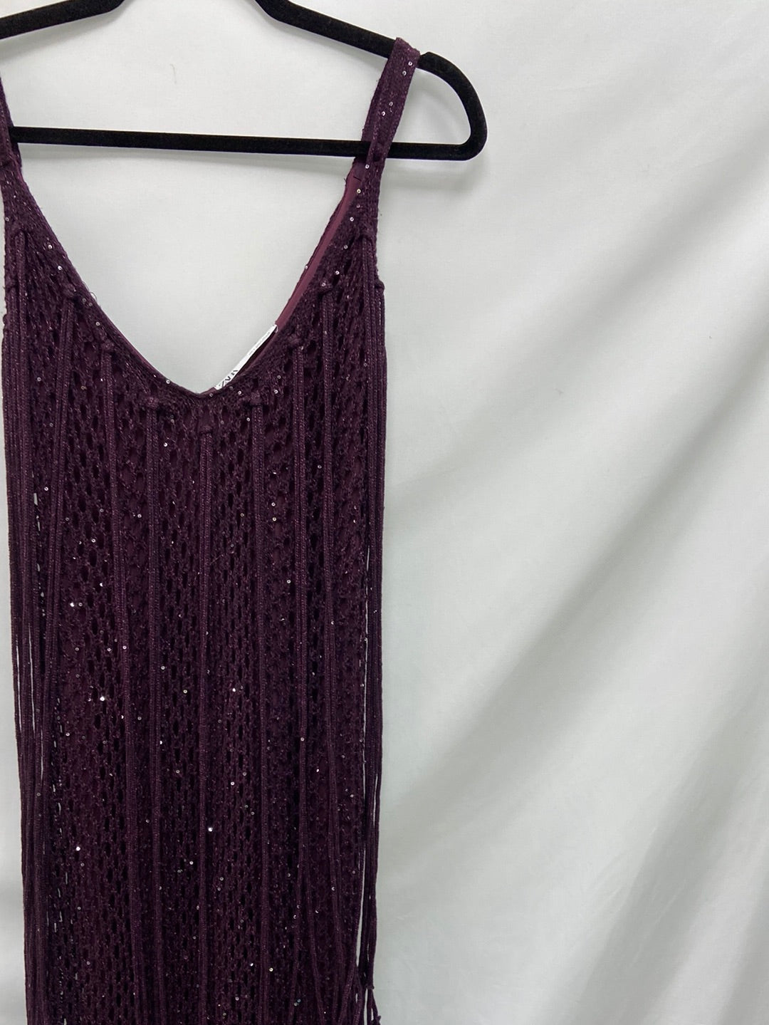 ZARA.Vestido largo morado T.s