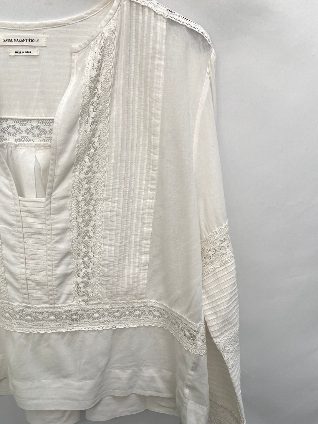 ISABEL MARANT ÉTOILE. Blusa blanca troquelada T.s