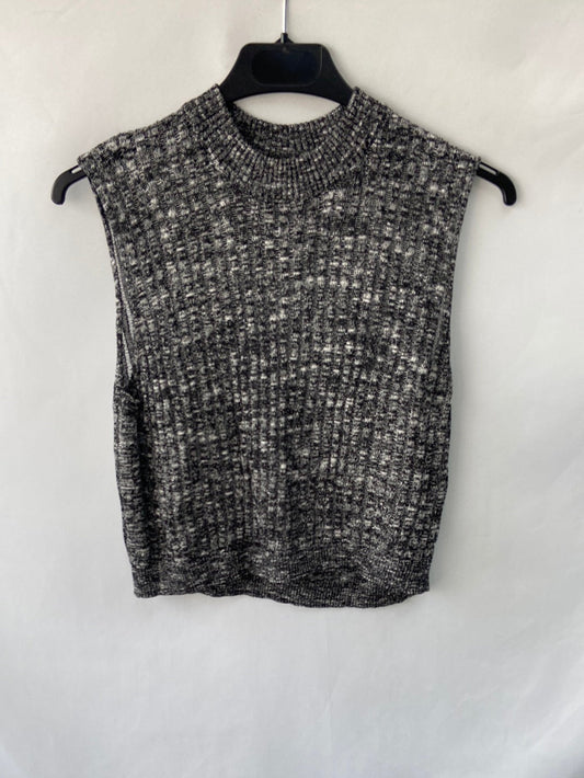 H&M.Top punto canalé gris jaspeado T.M