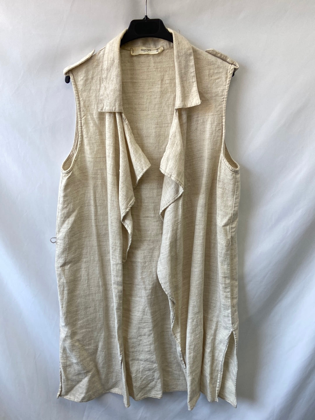 MANGO.Chaleco beige Lino T.M (Tara)