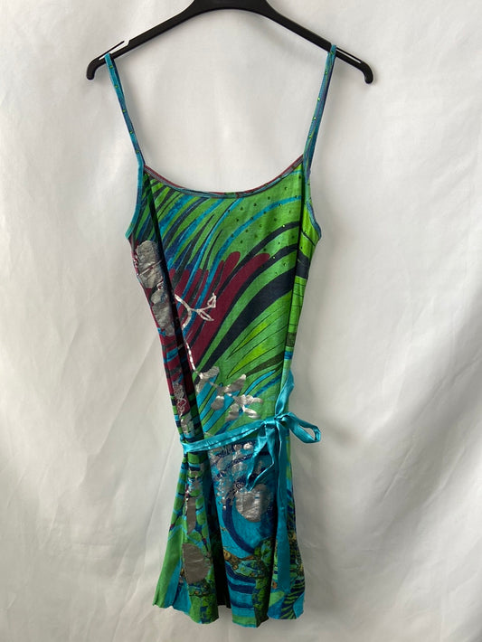 DESIGUAL. Vestido tirantes verde T.m