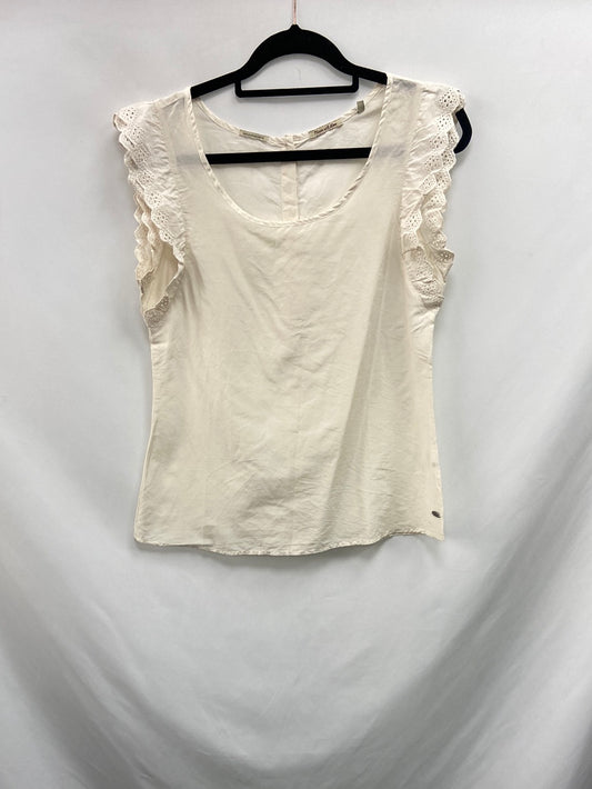 MAISON SCOTCH.Blusa beige seda T.2(M)