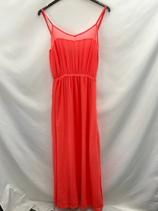 BERSHKA. Vestido largo coral T.S