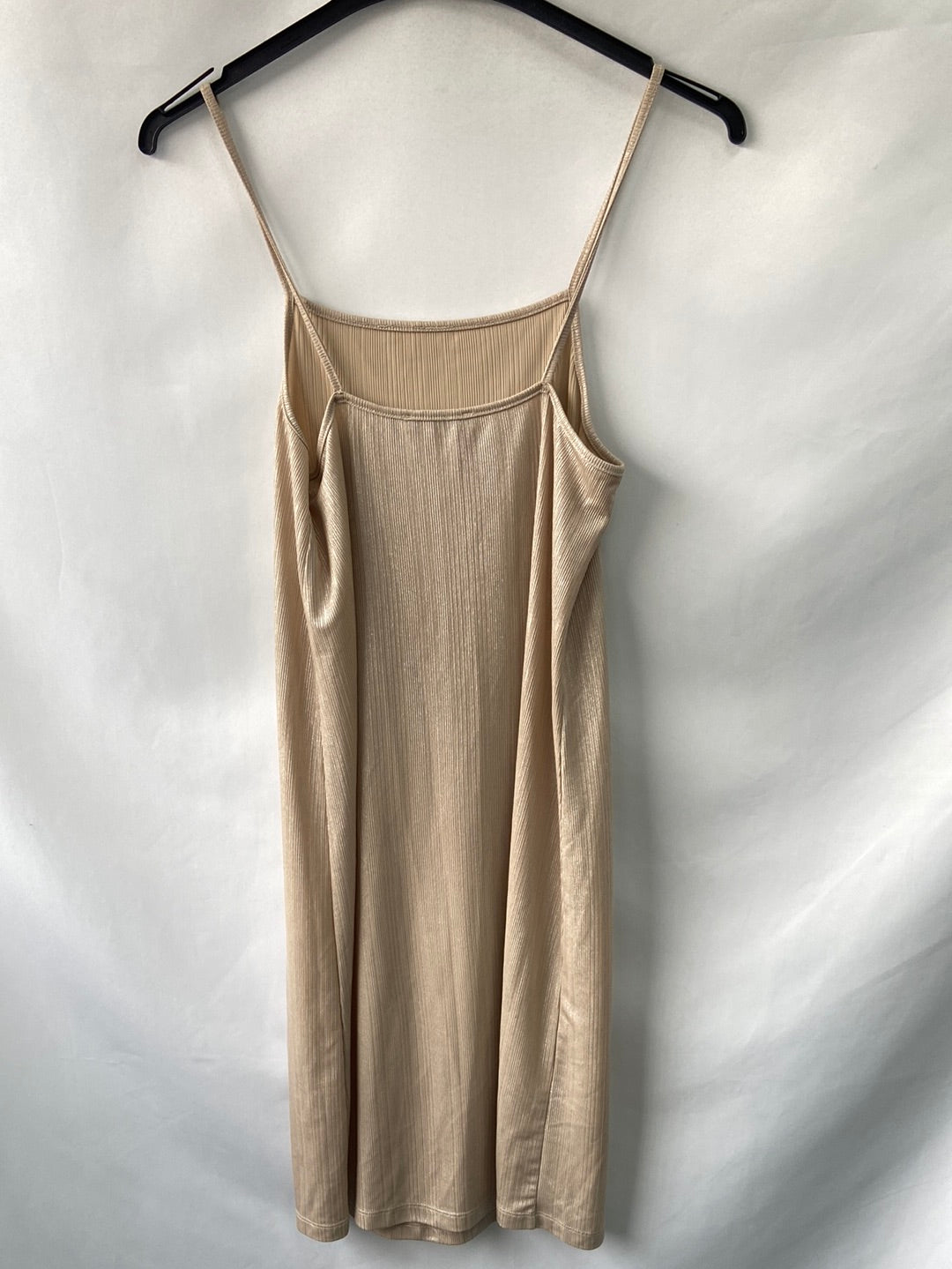 ZARA.Vestido nude brillante T.s