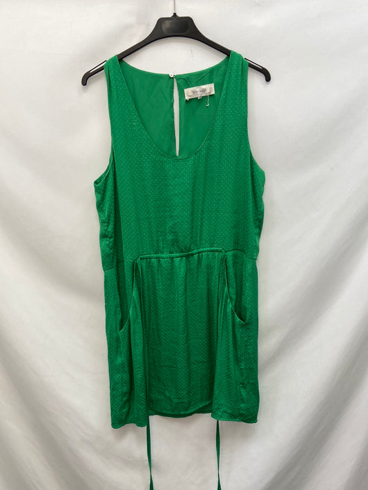 EASY WEAR. Vestido verde bordaro T.40