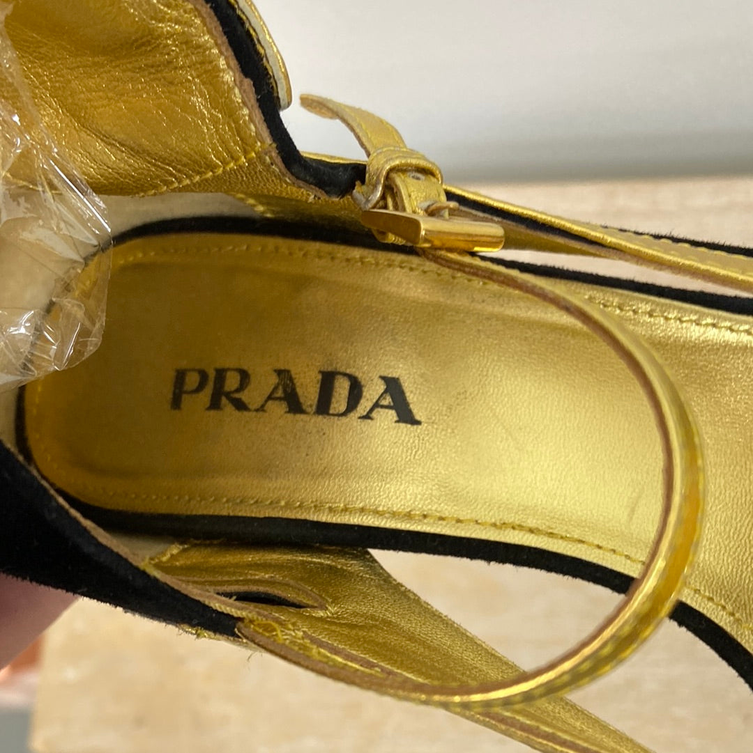 PRADA.Tacones botín T.38,5