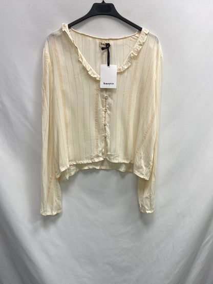 BASYCO JEREZ.Blusa beige hilos T.S