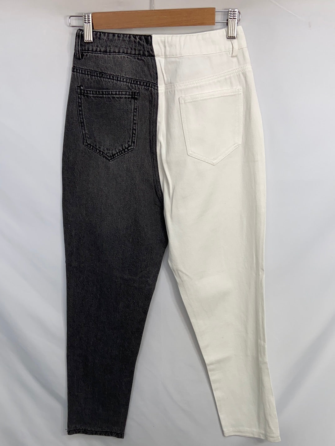 BASYCO.Pantalones denim bicolor T 34