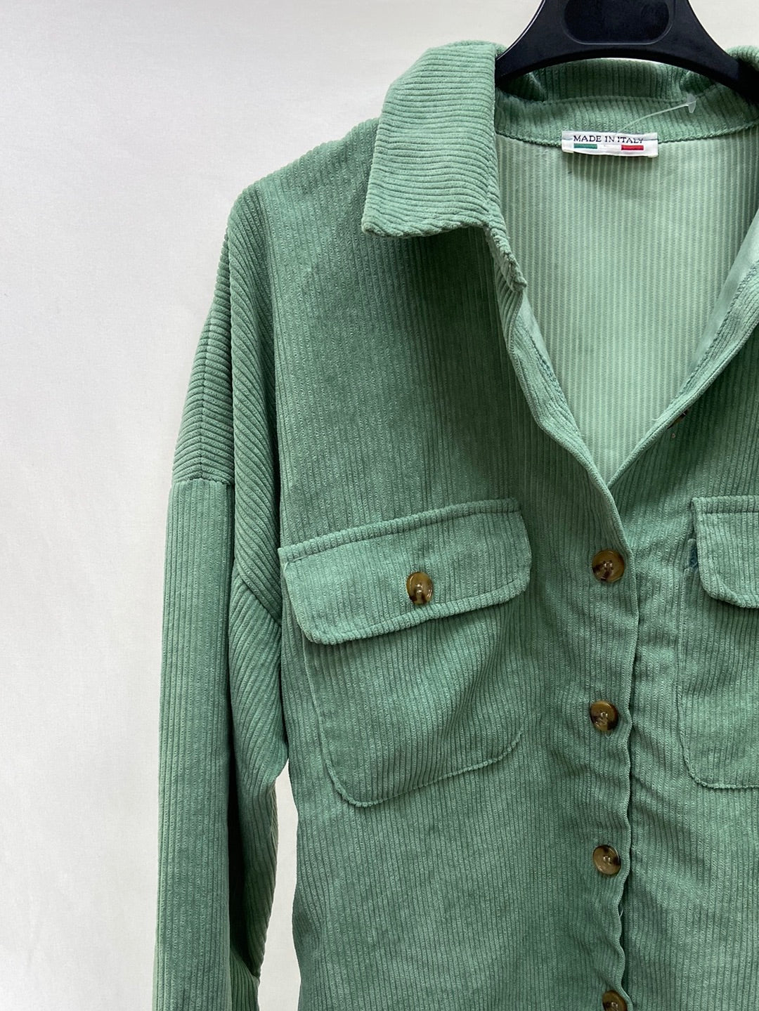 OTRAS.Chaqueta/sobrecamisa micropana verde TU