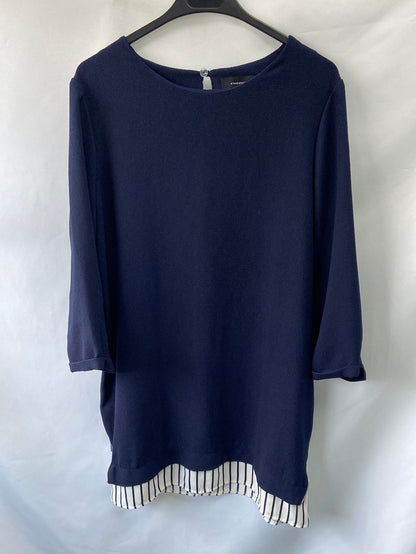 PRIMARK.Blusa larga/vestido azul sobre textura T.44