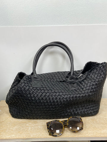 Bolso best sale trenzado negro