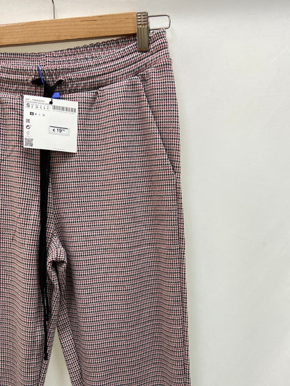 ZARA.Pantalones rectos anchos pata de gallo T.S