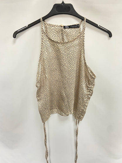 ZARA.Top lunares cuello halter T.XS