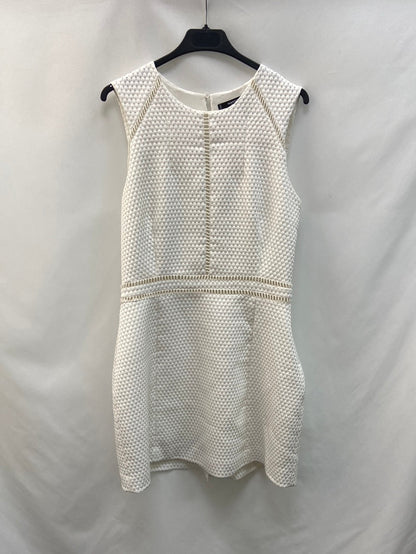 MANGO. Vestido blanco textura T.l