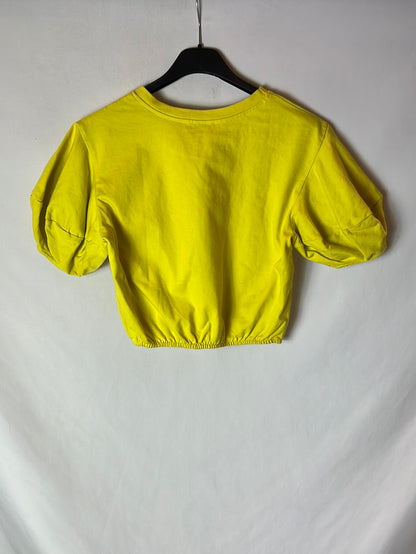 ZARA. Top/camiseta amarilla T.s