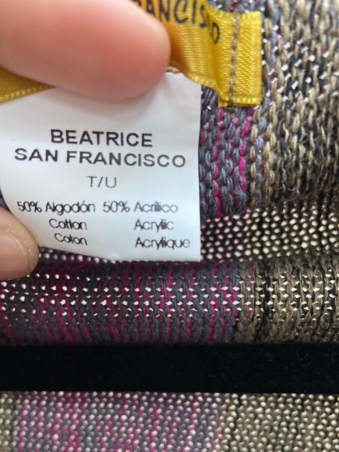 BEATRIZ SAN FRANCISCO. Poncho de punto rayas TU