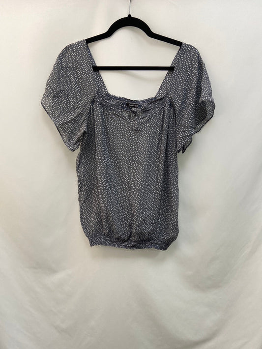 MASSIMO DUTTI. Blusa azul seda T.38