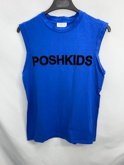 CLAUDIE PIERLOT.Camiseta azul POSHKIDS t.m