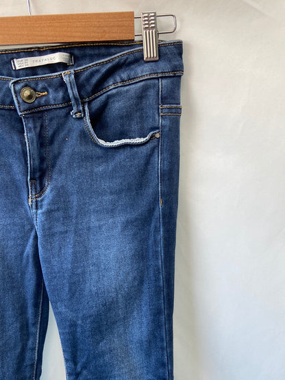 ZARA.Pitillos clásicos denim oscuro T.38