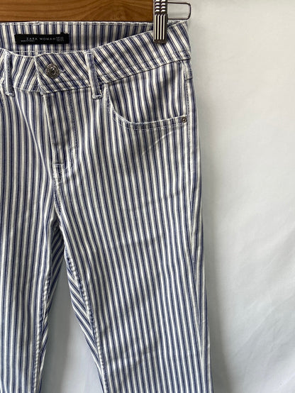 ZARA.Pantalones rayas acampanados T.xs