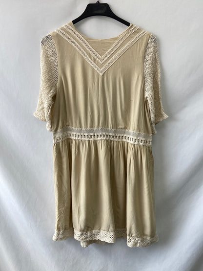 LENTEJITA.Vestido beige encaje T.xs