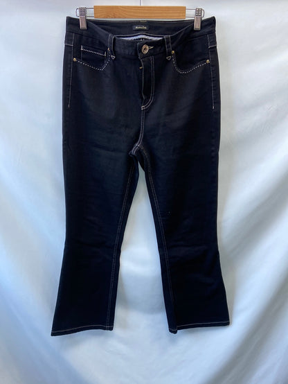 MASSIMO DUTTI.Pantalones negros costuras T.40