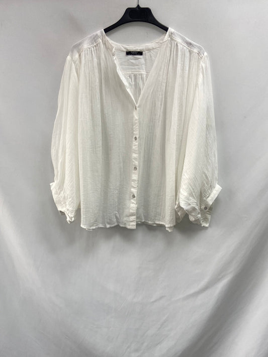 PARFOIS.Camisa blanca detalle bordado TU(S/M)