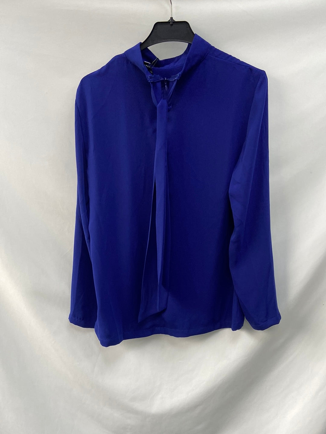 CORTEFIEL.Blusa azul cuello perkins T.s