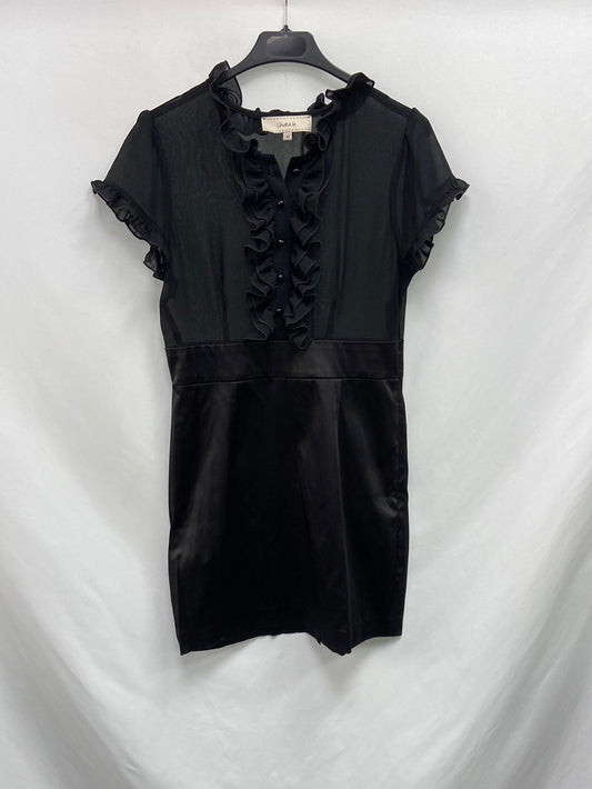 CHIARA B.Vestido negro doble textura T.44 (s)