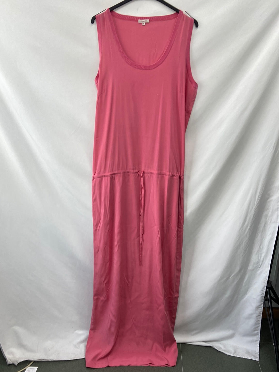 PAROSH.Vestido seda largo rosa T.L