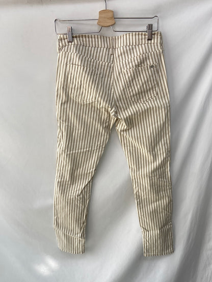 MASSIMO DUTTI.Pantalones pitillo rayas T.36