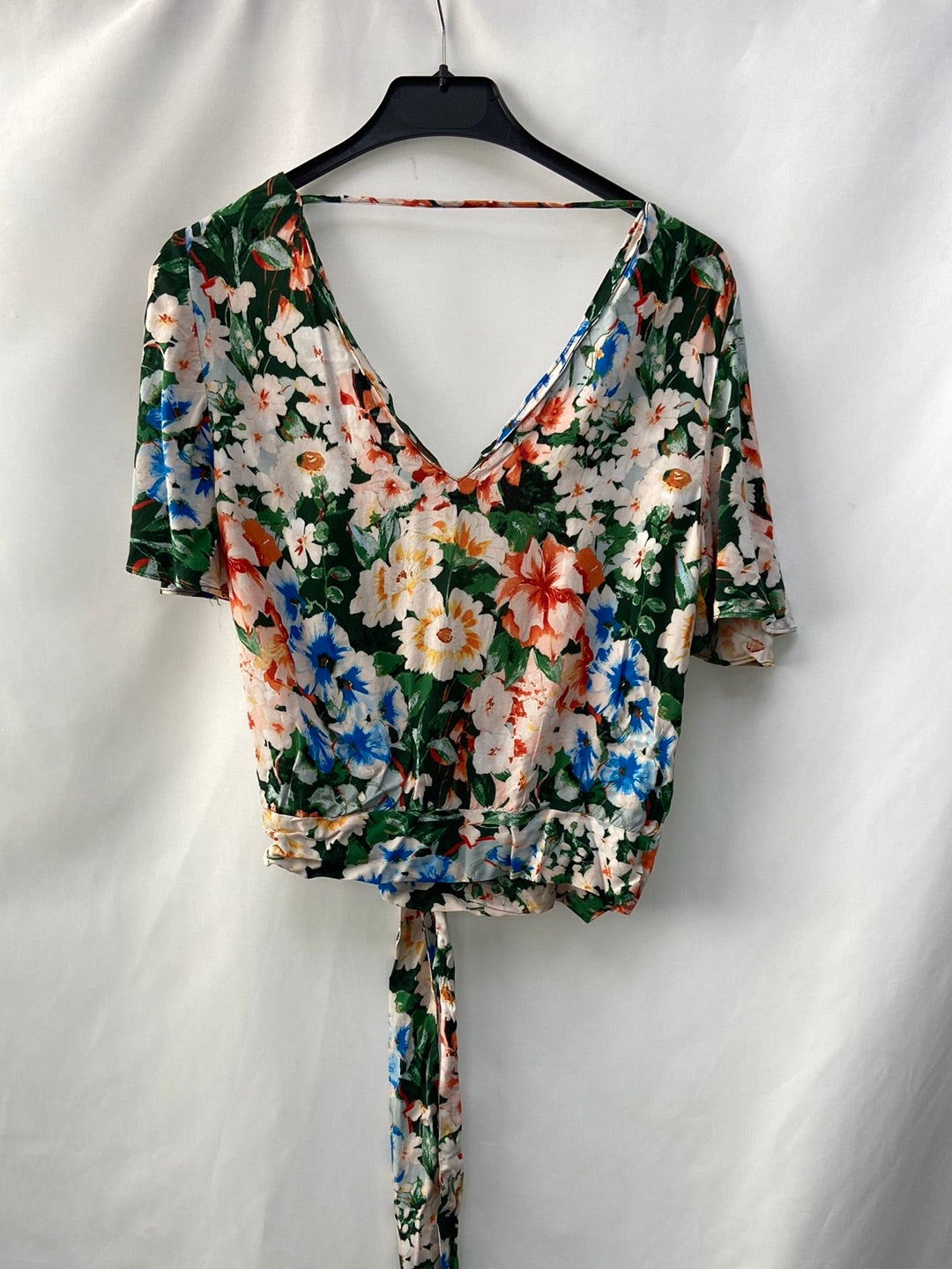 ZARA.Blusa cruzada lazada T.XS