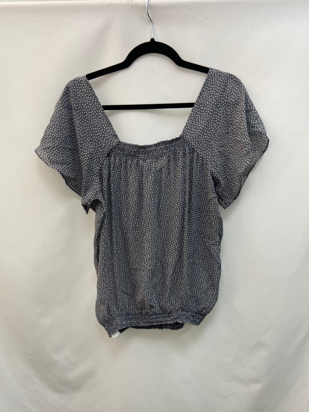 MASSIMO DUTTI. Blusa azul seda T.38