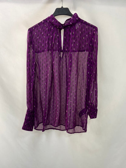 BA&SH.Blusa morada semitransparente T0(XS)