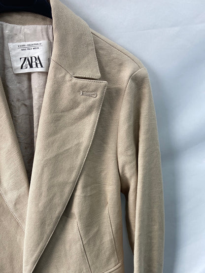 ZARA.Blazer beige textura T.s