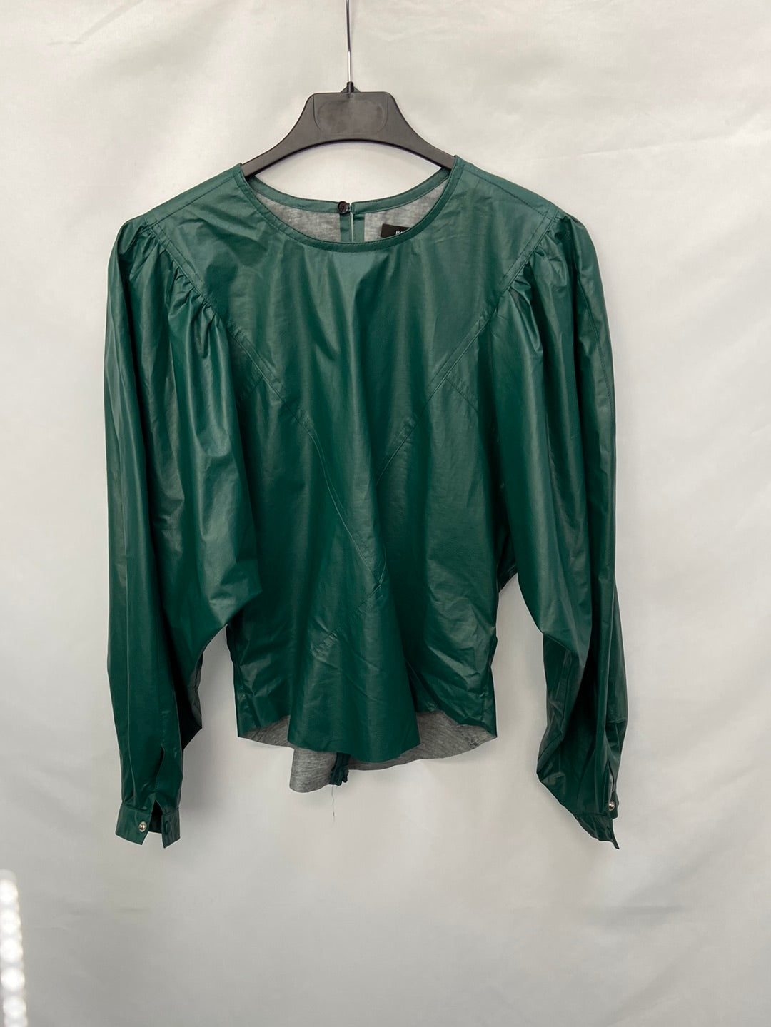 ISABEL MARANT.Top verde efecto piel T. 34