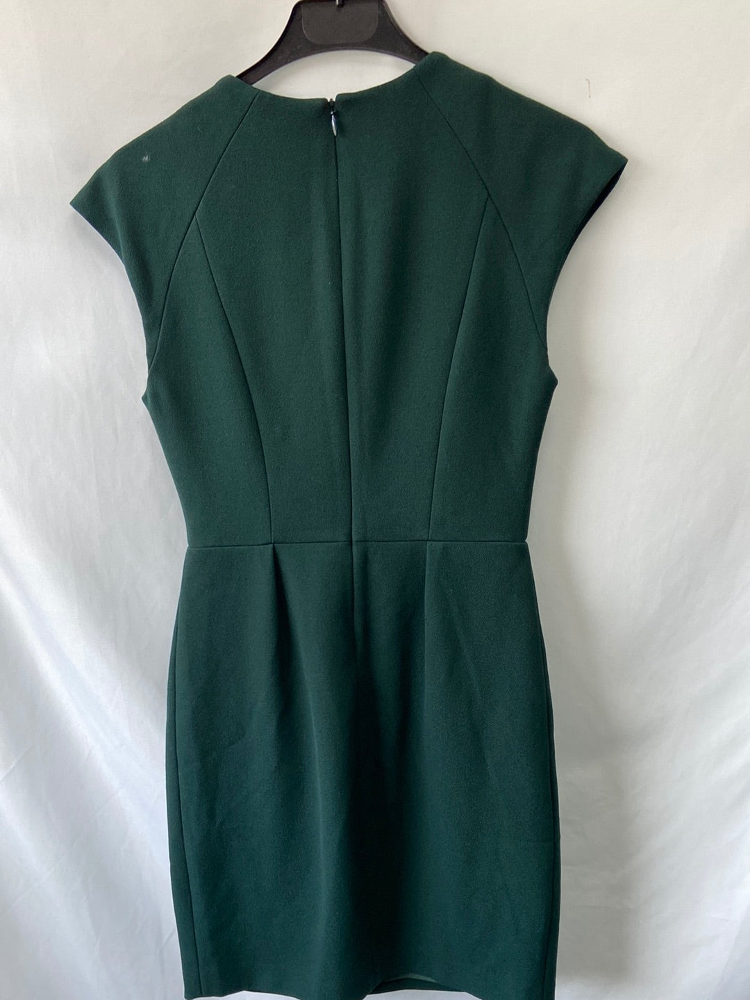 MASSIMO DUTTI.Vestido verde botella T.36