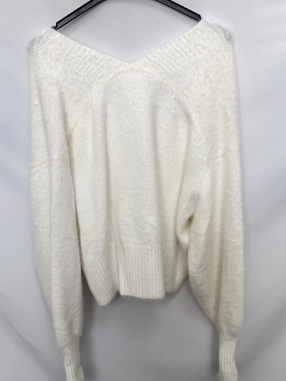 H&M.Chaqueta blanca pelito botones joya T.zs