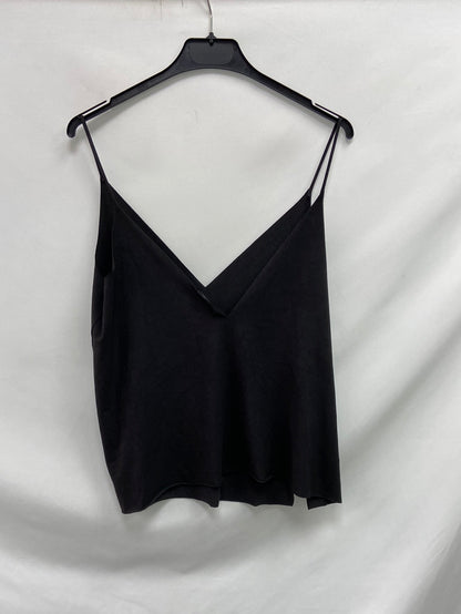 ZARA.Top negro lencero antelina T.M