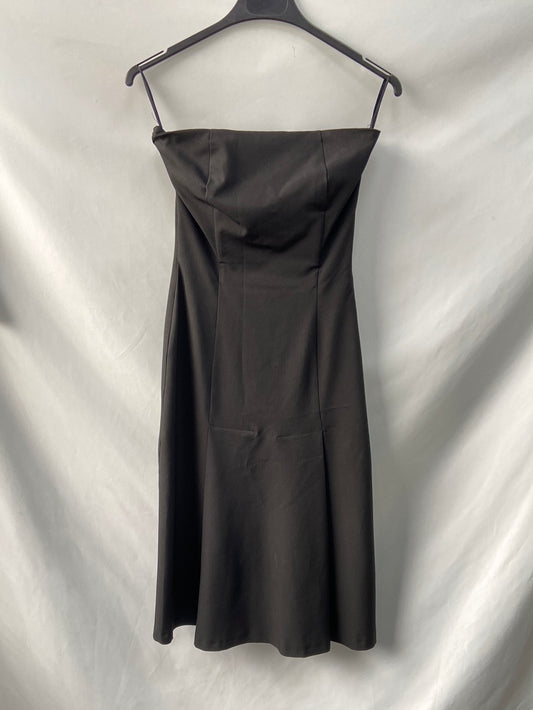 BLANCO.Vestido midi negro palabra de honor T.xs