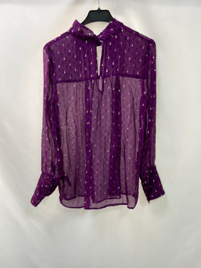 BA&SH.Blusa morada semitransparente T0(XS)