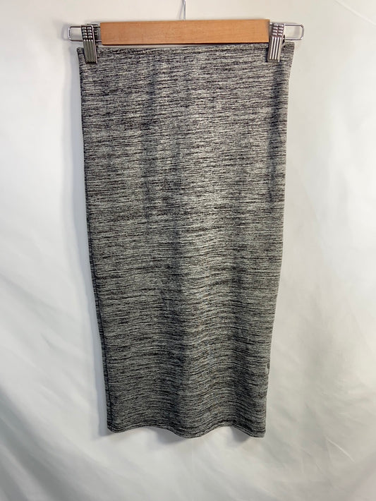 ZARA.Falda gris midi tubo elástica T.s