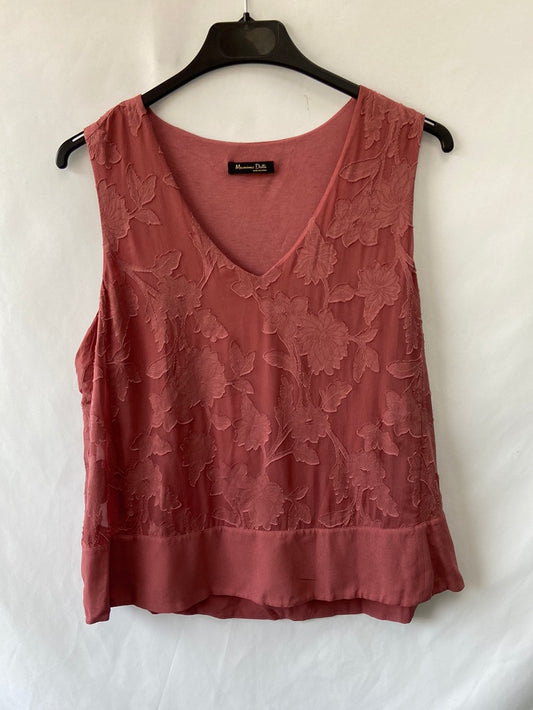 MASSIMO DUTTI.Blusa/top rosa textura  T.s